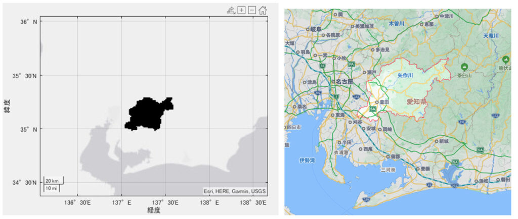 豊田市の可視化結果とYahoo地図との比較